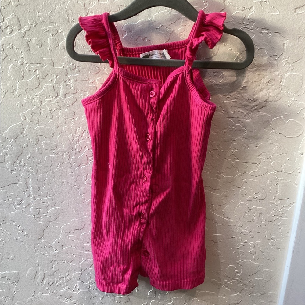 Monica and Andy Pink Ruffled Kids Casual Dress 2T